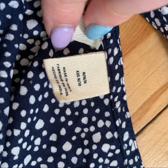 NWT Roxy Blind Dreams Dress Long Flare Sleeve Poka dot V Neck Size Medium - Picture 10 of 15